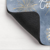 Blauw Goud Witte Vuurwerk Viering Muismat (Hoek)