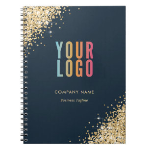 Blauw Goud Zakelijk Logo Promotioneel Notitieboek