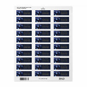 Blauw Goud Zalig Kerstmis Retouradres Label (Full Sheet)