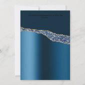 Blauw goud zeepaardje sprankelen nautische zeesche kaart (Achterkant)