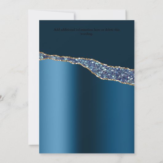 Blauw goud zeepaardje sprankelen nautische zeesche kaart (Achterkant)