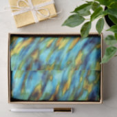 Blauw Goud Zijde Waterverf Abstract Tissuepapier (Geschenk)