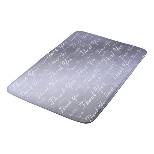 blauw, goud, zilver, dankjewel + u, bloemen, bloem badmat (Gekanteld)