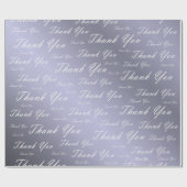 blauw, goud, zilver, dankjewel + u, bloemen, bloem cadeaupapier (Vlak)