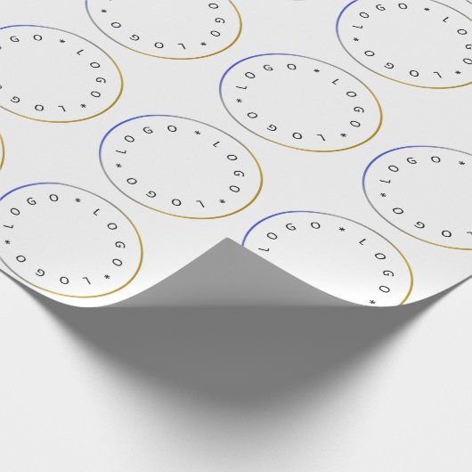 Blauw Goud, Zilver Ingelijste Corporate Logo, Groo Cadeaupapier (Hoek)