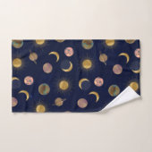 Blauw Goud Zon Maan Planeten Ruimte illustratie Bad Handdoek (Handdoek)