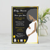  blauw goud | Zwangerschap Downloadbaar Kaart (Staand voorkant)