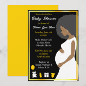  blauw goud | Zwangerschap Downloadbaar Kaart (Voorkant / Achterkant)