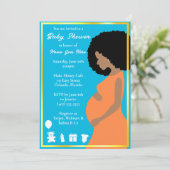 blauw goud | Zwangerschap Downloadbaar Kaart (Staand voorkant)