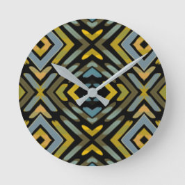 Blauw Goud Zwart Bandenprofielpatroon Ronde Klok