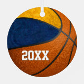 blauw goudbalteam kleuren aangepaste naam metalen ornament (Achterkant)