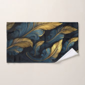 Blauw - Goudblaadjes Handdoek (Handdoek)