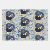  blauw goudblauw Damaspatroon Inpakpapier Vel (Voorkant 3)