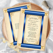 blauw goudblauw Elegant Quinceañera Kaart