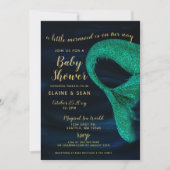 Blauw goudbollen Zeemeermin Baby shower Kaart (Voorkant)