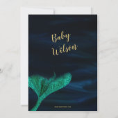 Blauw goudbollen Zeemeermin Baby shower Kaart (Achterkant)