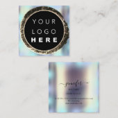 Blauw goudbruin, uniek Logo Vierkante Visitekaartje (Voorkant / Achterkant)