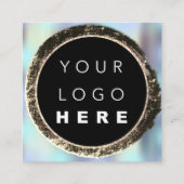 Blauw goudbruin, uniek Logo Vierkante Visitekaartje (Voorkant)