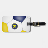 blauw goudclub verdeelt voetbaltas bagagelabel (Voorkant horizontaal)