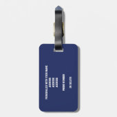 blauw goudclub verdeelt voetbaltas bagagelabel (Achterkant verticaal)