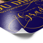 Blauw Gouden Afstudeer Herinnering Multi Foto Cade Afdruk (Hoek)