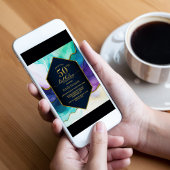 Blauw Gouden Agaat 50ste Verjaardagsfeest Kaart