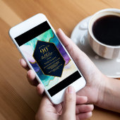 Blauw Gouden Agaat 90ste Verjaardagsfeest Kaart