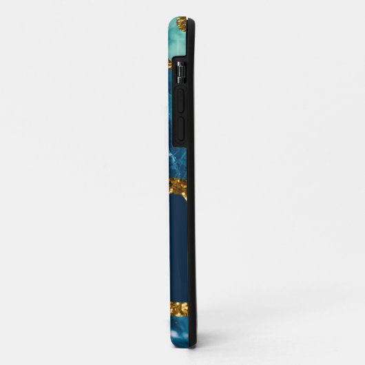 Blauw & Gouden Agaat Geode Case-Mate iPhone Case (Achterkant/links)