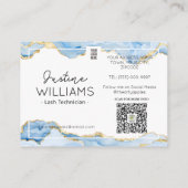 Blauw gouden agaat Lash Eyelash Extensions nazorg Visitekaartje (Achterkant)