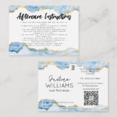 Blauw gouden agaat Lash Eyelash Extensions nazorg Visitekaartje (Voorkant / Achterkant)