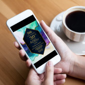 Blauw Gouden Agaat Verrassing 30e Verjaardagsfeest Kaart