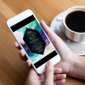 Blauw Gouden Agaat Verrassing 65e Verjaardagsfeest Kaart