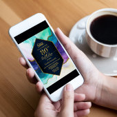 Blauw Gouden Agaat Verrassing 80ste Verjaardagsfee Kaart