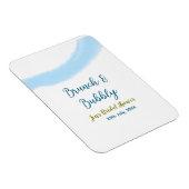 Blauw gouden aquarel borrelend en brunch bruids-s magneet (Rechterzijde)