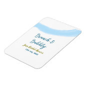 Blauw gouden aquarel borrelend en brunch bruids-s magneet (Linkerzijde)