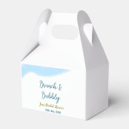 Blauw gouden aquarel borrelend en brunch bruids sh bedankdoosjes