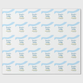 Blauw gouden aquarel borrelend en brunch bruids sh cadeaupapier