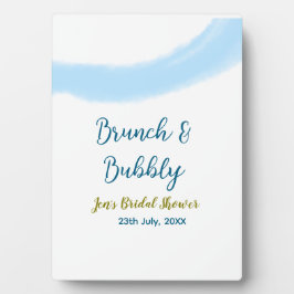 Blauw gouden aquarel borrelend en brunch bruids sh fotoplaat