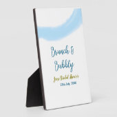 Blauw gouden aquarel borrelend en brunch bruids sh fotoplaat (Zijkant)