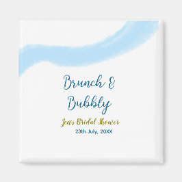 Blauw gouden aquarel borrelend en brunch bruids sh magneet