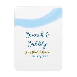 Blauw gouden aquarel borrelend en brunch bruids sh magneet