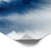Blauw Gouden Aquarel Horizon Poster (Hoek)