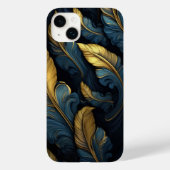 Blauw - Gouden bladeren Case-Mate iPhone Case (Achterkant)