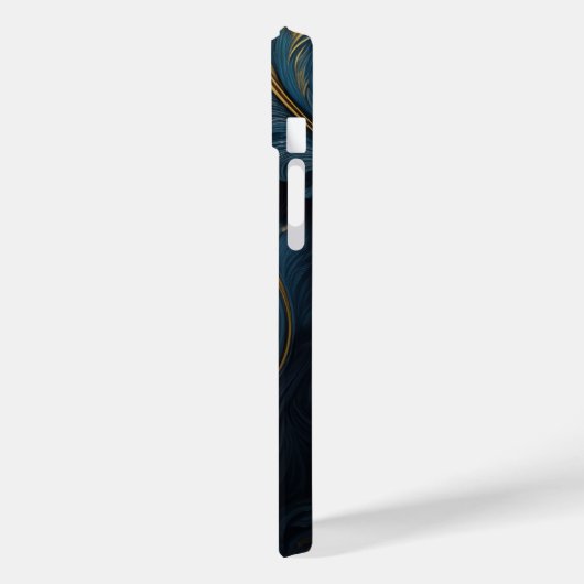 Blauw - Gouden bladeren Case-Mate iPhone Case (Achterkant / Links)