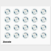 Blauw Gouden Bloem Bruiloft Sticker Elegante Cirke (Vel)