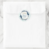 Blauw Gouden Bloem Bruiloft Sticker Elegante Cirke (Tas)