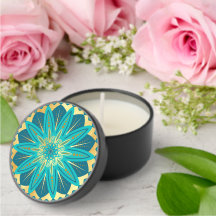 Blauw Gouden Bloem Mandala