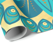 Blauw Gouden Bloem Mandala Cadeaupapier (Rol Hoek)