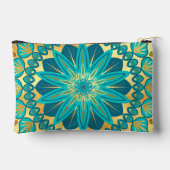 Blauw Gouden Bloem Mandala Etui (Achterkant)