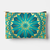 Blauw Gouden Bloem Mandala Etui (Voorkant)